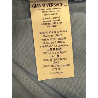 Versace Women's Silver Medusa Light Blue Jersey T-Shirt 6 (40 Euro) 1016967 NWT