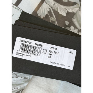 Versace Home Barocco Full 4 Piece Bed Sheet Set Gray/Black Italy ZBEDSET06 NIB