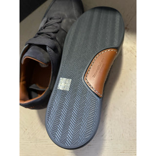New $950 Ermenegildo Zegna Couture Leather Sneakers Shoes DK Gray 11.5 US/44.5 E