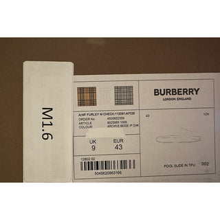NIB Burberry Vintage Check Archive Beige Slide Sandals 10 US (43 Euro) 8023965
