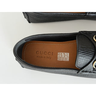 Gucci Leather Horsebit Driver Loafers Shoes Black 8.5 US (8 Gucci) 674254 NIB