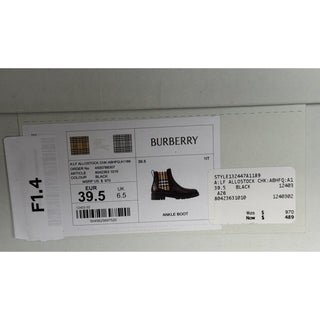 Burberry Check Panel Leather Chelsea Black Boots 9.5 US (39.5) 8042363 NIB $970