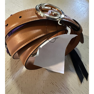 Gucci Women Leather GG Belt Brown Size 120/48 NWT 690557