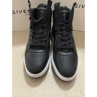 NIB $925 Givenchy Men High Top Logo Leather Sneakers Shoes Black 15 US/48 Eu