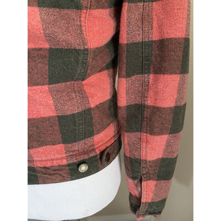 New $3190 Saint Laurent Men Fitted Checked Denim Jacket Shearing Red/Black XS