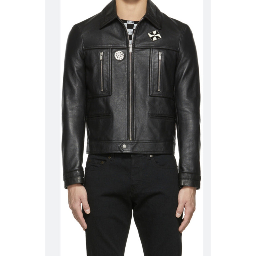 New $5490 Saint Laurent Men’s Leather Jacket Coat Black 40 US/52 Eu Italy