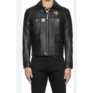 New $5490 Saint Laurent Men’s Leather Jacket Coat Black 40 US/52 Eu Italy