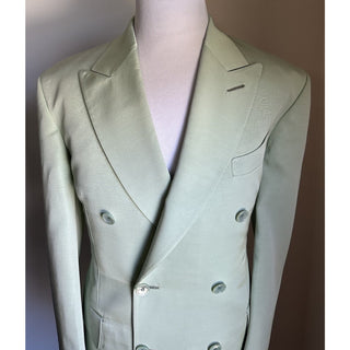 NWT $5250 TOM FORD Men Double Breasted Suit Sage Green 46R US/56R Eu Switzerland