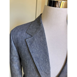 NWT $4995 BRUNELLO CUCINELLI Linen Classic-Fit Suit DENIM BLUE 42R US/52R Eu