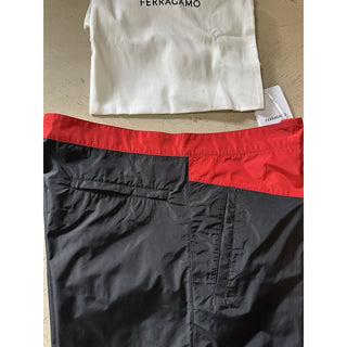 NWT $890 Ferragamo Men’s Swim Short Black/Red size 38 US/54 Eu Italy