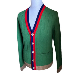 Gucci Men’s Wool Cardigan Sweater Green/Multicolor Size M New $1900