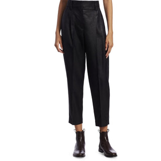 New $1995 Brunello Cucinelli Women Glitter Wool-Blend Crop Pants Black 38/2