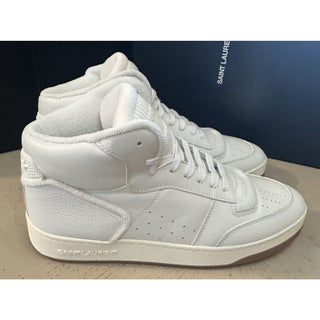 NIB Saint Laurent Mid-top Leather sneakers White 9.5 US/42.5 Eu 711250