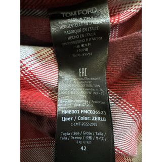 New $750 TOM FORD Men Shirt Red/Black Size 42/16.5 Italy