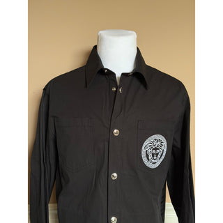 Versace Medusa Blouson Cotton Twill and Techno Black Jacket 42 US 1019187 NWT