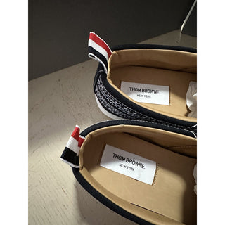 NIB Thom Browne Men Print Low Top Slip On Sneakers Black 9 US/42 EU