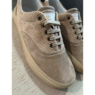 NIB $950 Brunello Cucinelli Men’s Suede Sneakers Shoes Beige 7 US/40 Eu