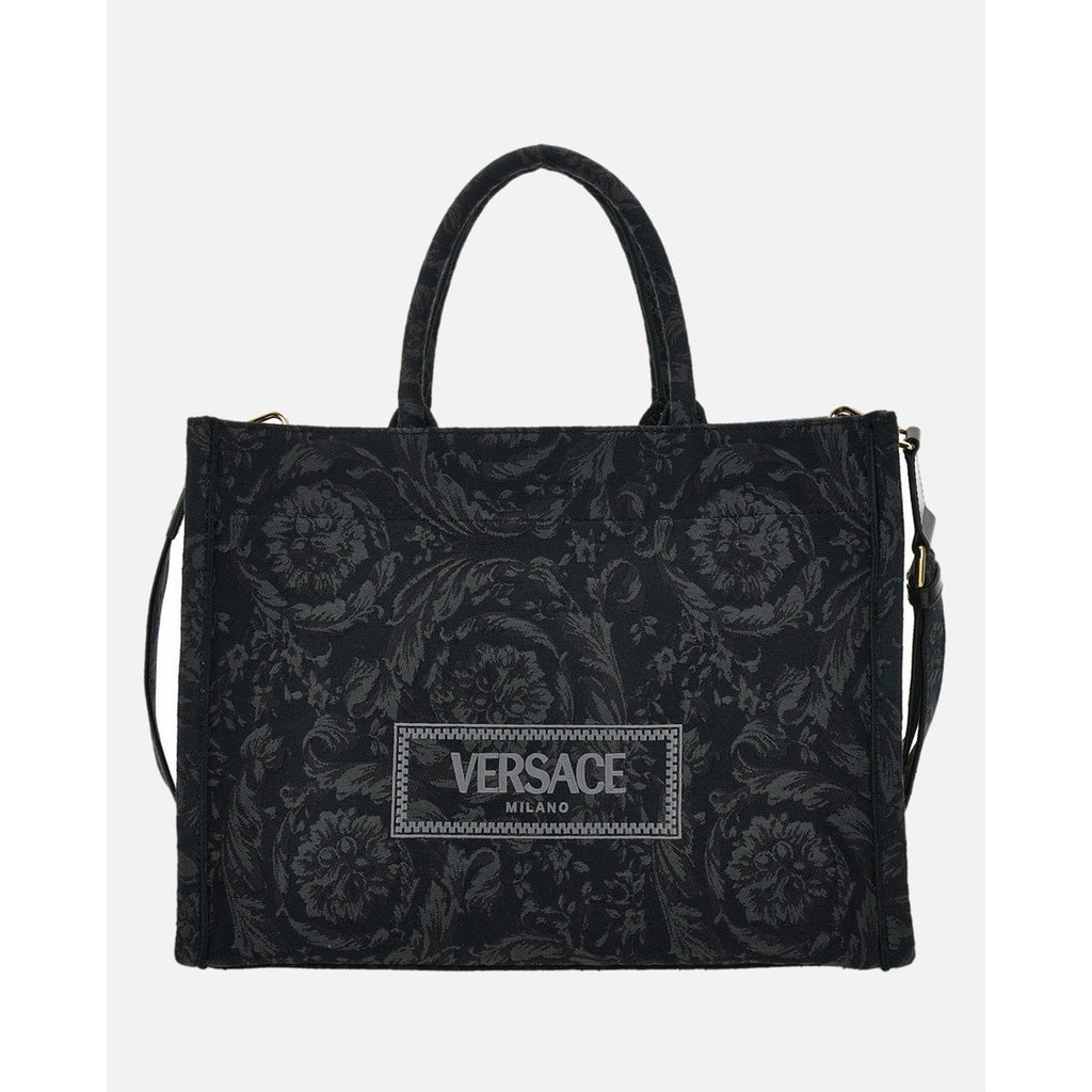 Versace Small Tote Embroidery Jacquard Barocco Black Bag 1011564 IT NWT $1595