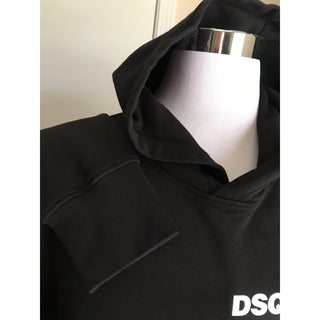 NWT $580 Dsquared2 Mens Oversized pullover Hoodie Sweater Black Size S Italy
