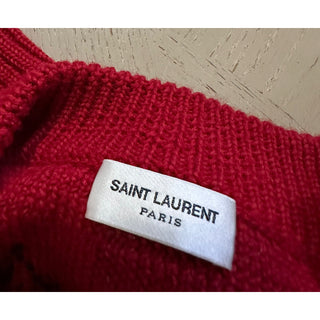 NWT $2490 Saint Laurent Men Sweater sweater in wool jacquard Red XXL Italy