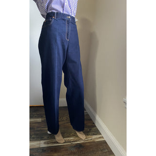 New $1200 Valentino Women's Crop Denim Flare Jeans Pants Blue 32 Italy