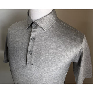 NWT $875 Giorgio Armani Mens Silk/Cotton Polo Shirt Gray 44 US/54 Eu ( XL )Italy