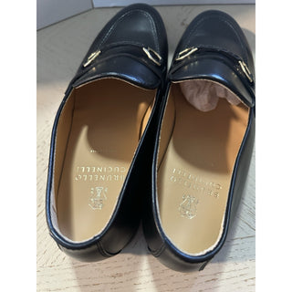 NIB $1350 Brunello Cucinelli Men’s Leather Loafers Shoes Black 11 US/44 Eu