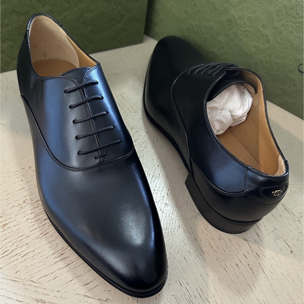 NIB Gucci Men’s Leather Oxford Shoes Black 13.5 US/13 UK 719741