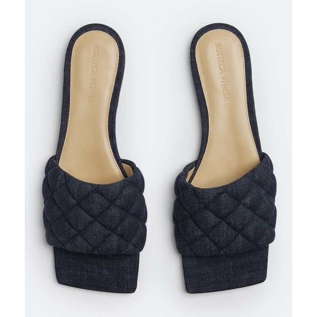 Bottega Veneta Indigo Denim Flat Sandals 8 US (38 Euro) 708906 Italy NWT $890