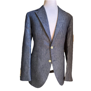 NWT $4995 BRUNELLO CUCINELLI Linen Classic-Fit Suit DENIM BLUE 42R US/52R Eu