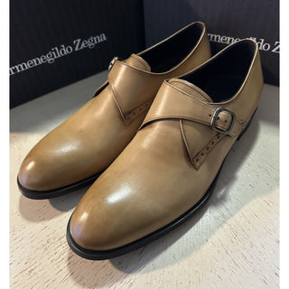Ermenegildo Zegna Monk Dress Shoes MD Beige 9 US ( 42 Eu ) Italy New $780