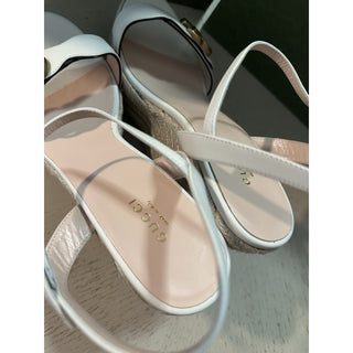 Gucci Women’s Leather Sandal Shoes Mystic White 11.5 US/41.5 Eu New 646386