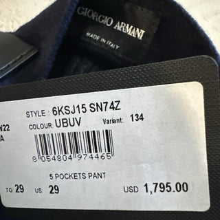 Giorgio Armani Men’s Cashmere Pants Jeans Size 29 NWT $1795 Italy