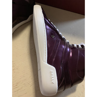 New $700 Bally Men Eticon Leather High-Top Sneakers Merlot 8 US Switzerland