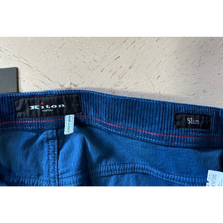 NWT $1495 Kiton Men’s Corduroy Cashmere Blend Pants Sky Blue 30 US/46 Eu Italy
