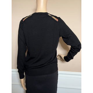 Burberry Lea 100% Wool Black Sweater Medium 8091166 NWT $915