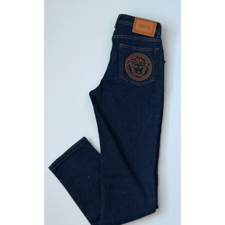 Versace Women’s Stone Wash Denim Stretch Blue Jeans Size 26 US 1018685 NWT $700