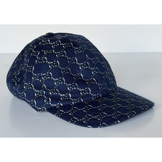 Gucci GG Shadow Jacquard Baseball Cap Blue Men L 817440 4HBDN NWT