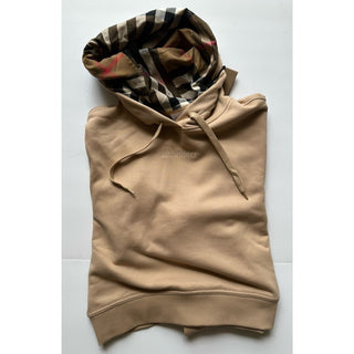 Burberry Talley Checked Sweatshirt with Hoodie Soft Fawn XL 8084392 NWT $760