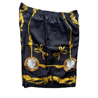 Versace Medusa Cameo Silk Shorts Black Gold Men 40 US 56 Eu 1002476 IT NWT $1295