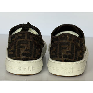 Fendi Domino FF Jacquard Sneakers Brown Men 13 US (12 Fendi) IT 7E1553 NIB $770