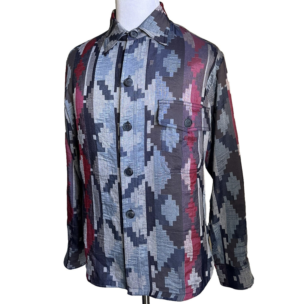 NWT $2195 Giorgio Armani Men Blazer Shirt Blue/Red/Multi 38 US/48 Eu Italy