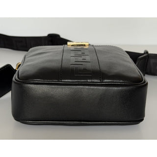 Versace Greek Key Avenue Black Vertical Crossbody Leather Bag 1020736 NWT $1350