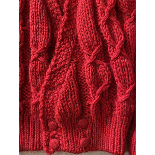 NWT $1190 Saint Laurent Men Coble-Knit Hooded Cardigan Sweater Red S Italy