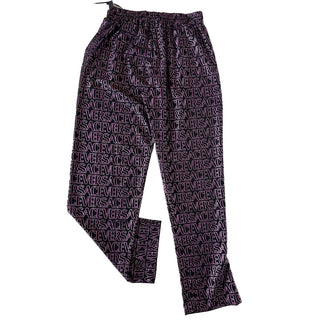 Versace Print Women’s Swim Robe Pants Black/Pink 2 US (38) IT 101013 NWT $1095