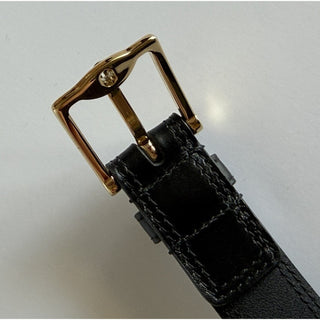 Gucci Men’s Rectangular Buckle Leather Belt Black 105/42 Italy 715600 NWT