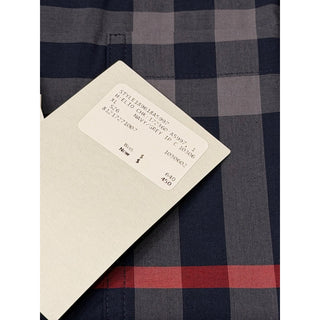 Burberry Elio Check Short Sleeve Shirt Navy/Grey IP Check XL 8121727 NWT $640