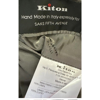 New $5695 Kiton Linen Sport Coat Jacket Blazer Taupe/LT Brown 42R US/52R Eu