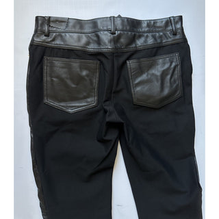 Versace Women's Black Leather/Fabric Pants 6 US (40 Euro) 1014419 NWT $2100