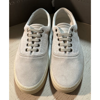 NIB $950 Brunello Cucinelli Men’s Suede Sneakers Shoes Ivory 9 US/42 Eu